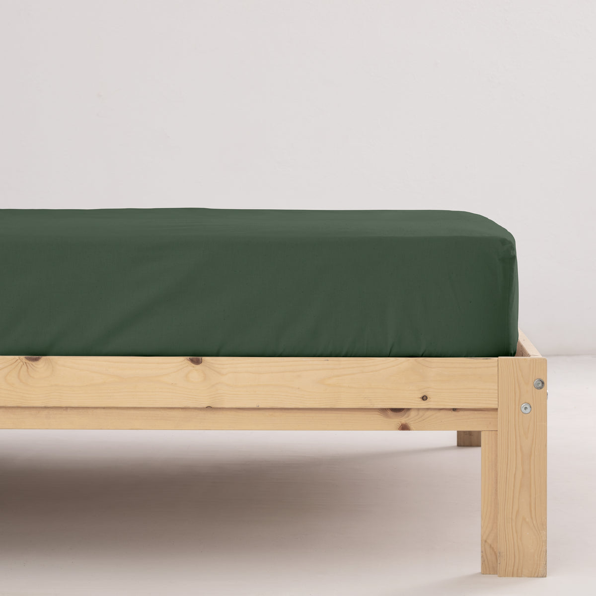 Drap-housse uni vert 100% coton