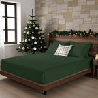 Plain green fitted sheet 100% cotton