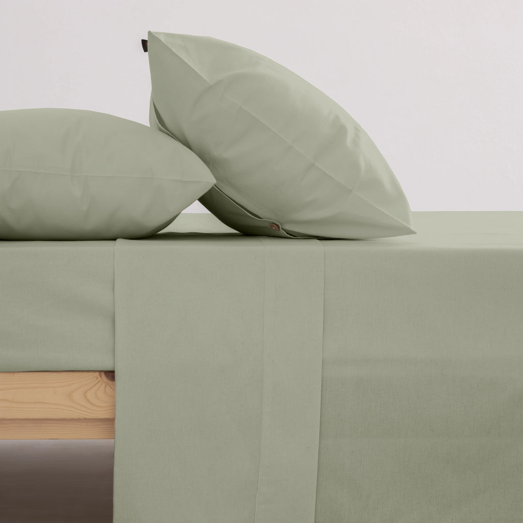 Ensemble de draps en percale vert tendre 200 fils