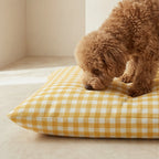 Removable, stain-resistant pet bed, Vichy Yellow