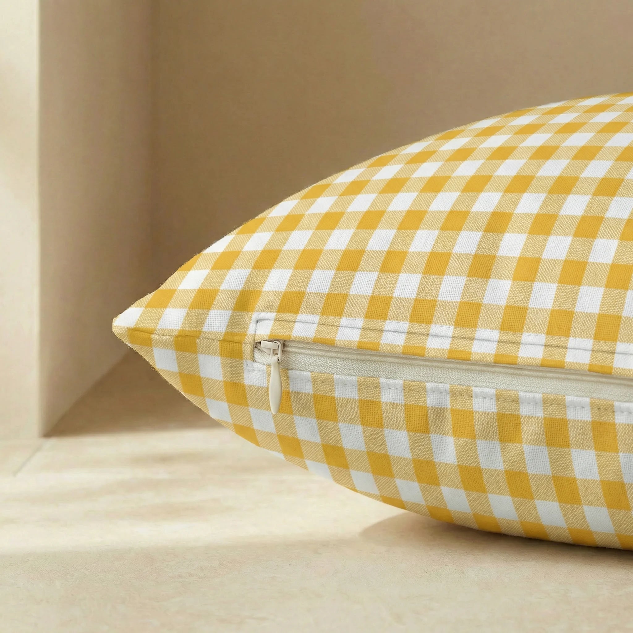 Lit pour animaux déhoussable antitache Vichy Jaune