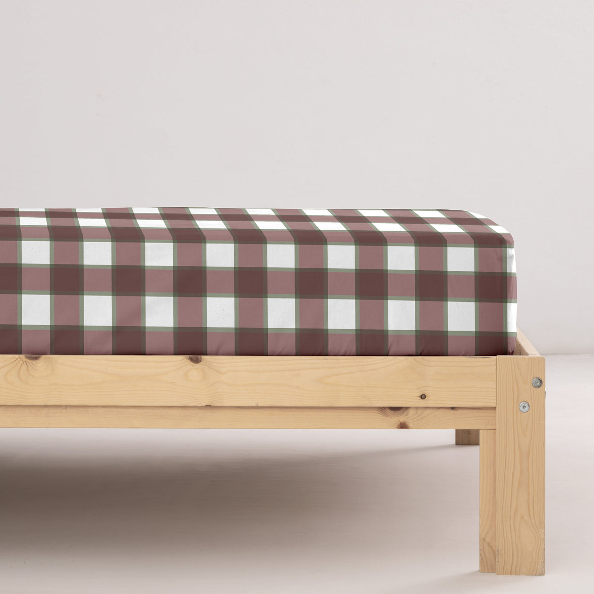 Grand drap-housse de Noël Vichy 100% coton