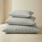 Removable Stain-Resistant Pet Bed, Light Grey Gingham