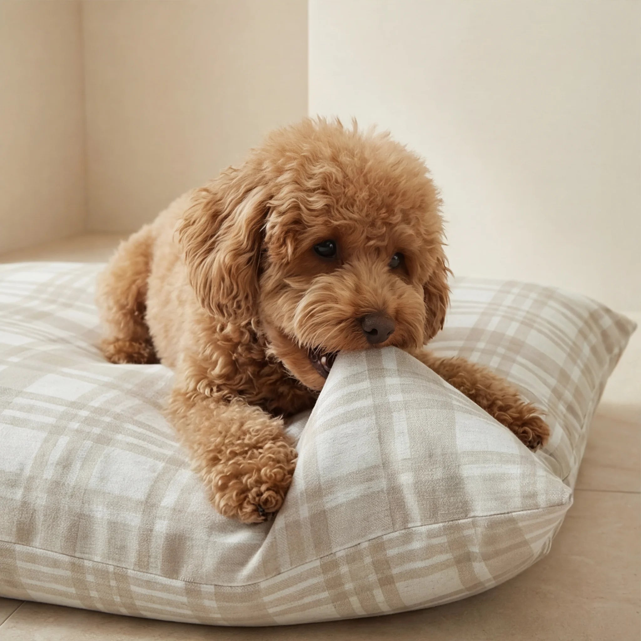 Removable stain-resistant pet bed Jara Beige