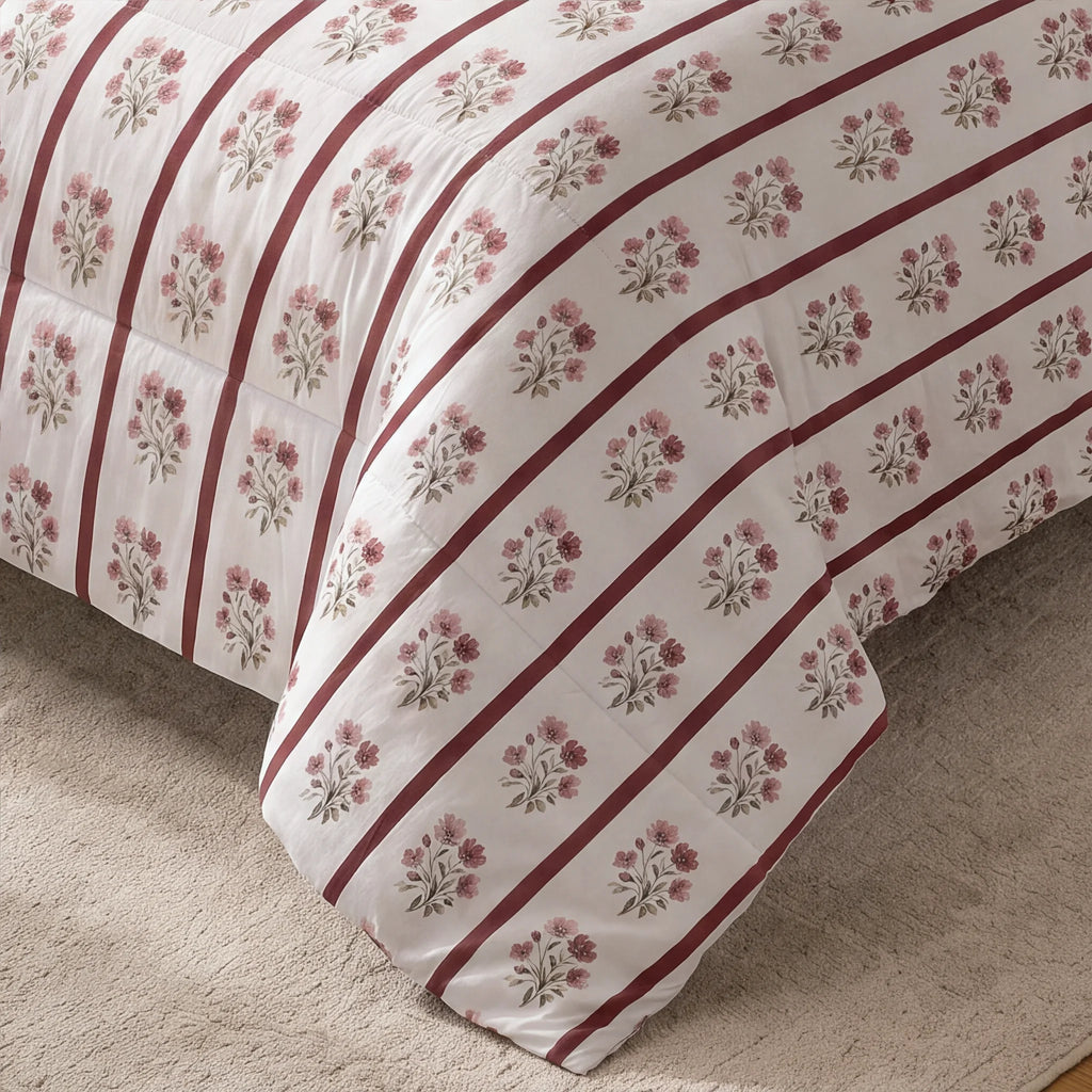Edredón estampado acolchado Eula tacto suave