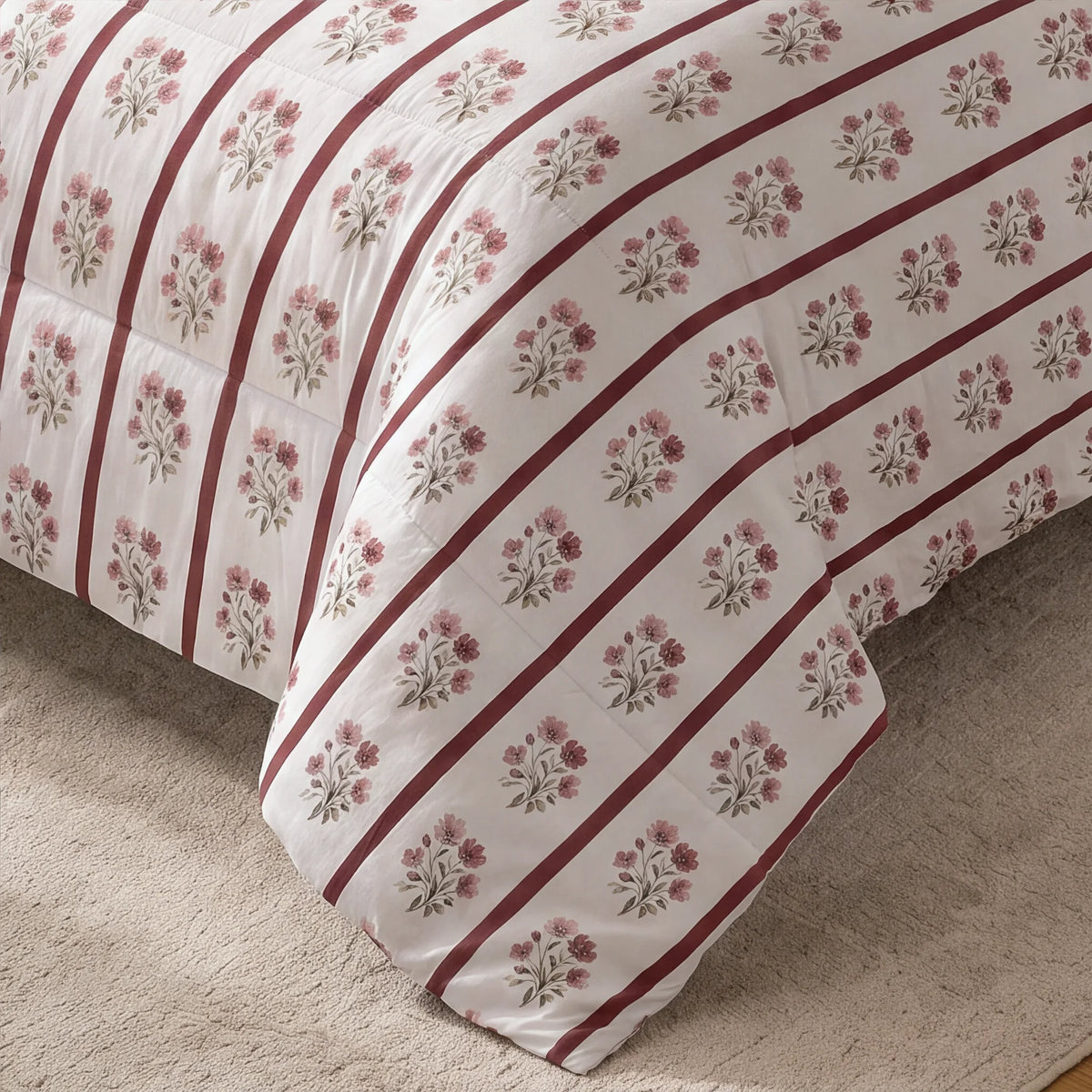 Edredón estampado acolchado Eula tacto suave