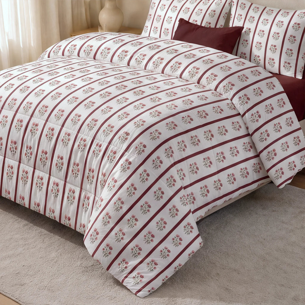 Edredón estampado acolchado Eula tacto suave