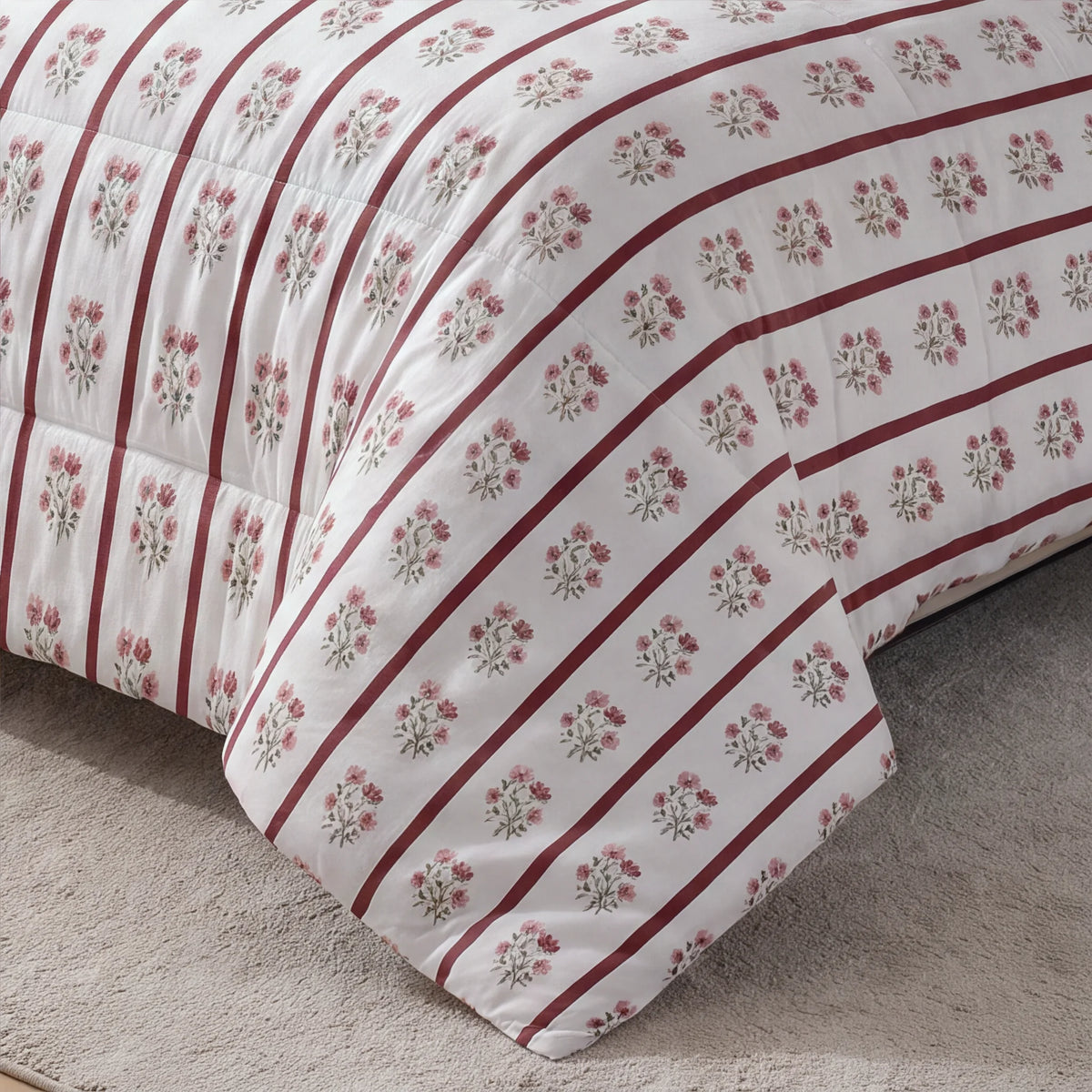 Edredón estampado acolchado Eula tacto suave