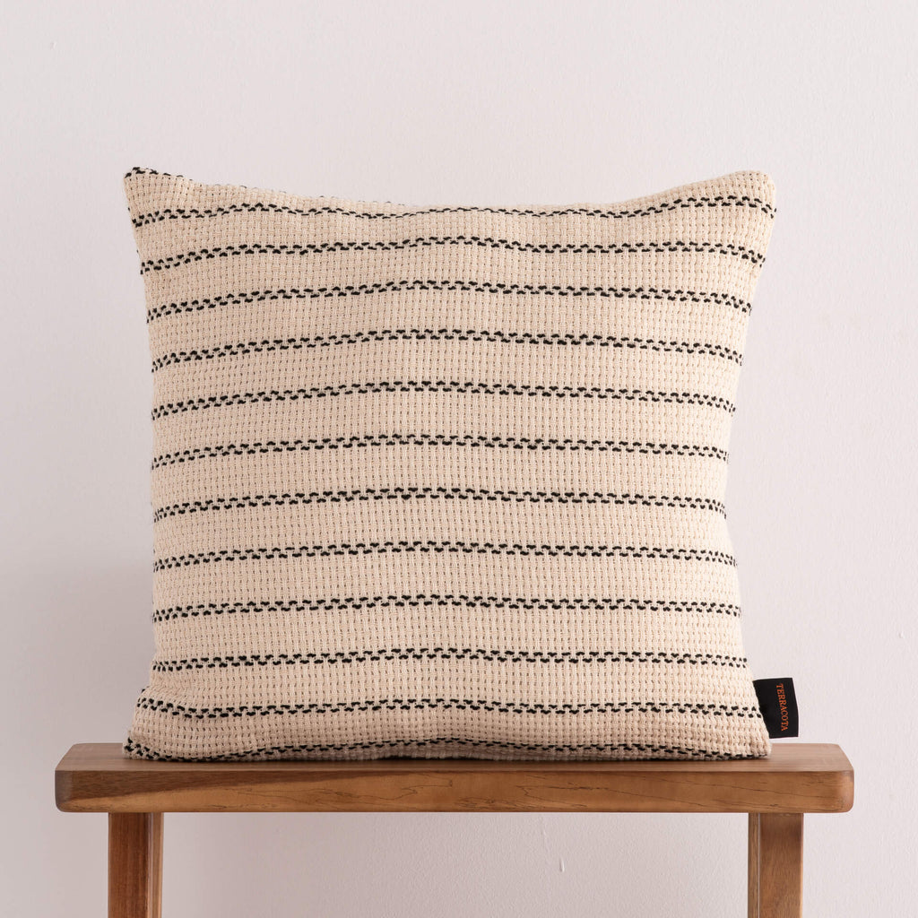 Funda de cojín jacquard 50x50 cm Agres Negro 0