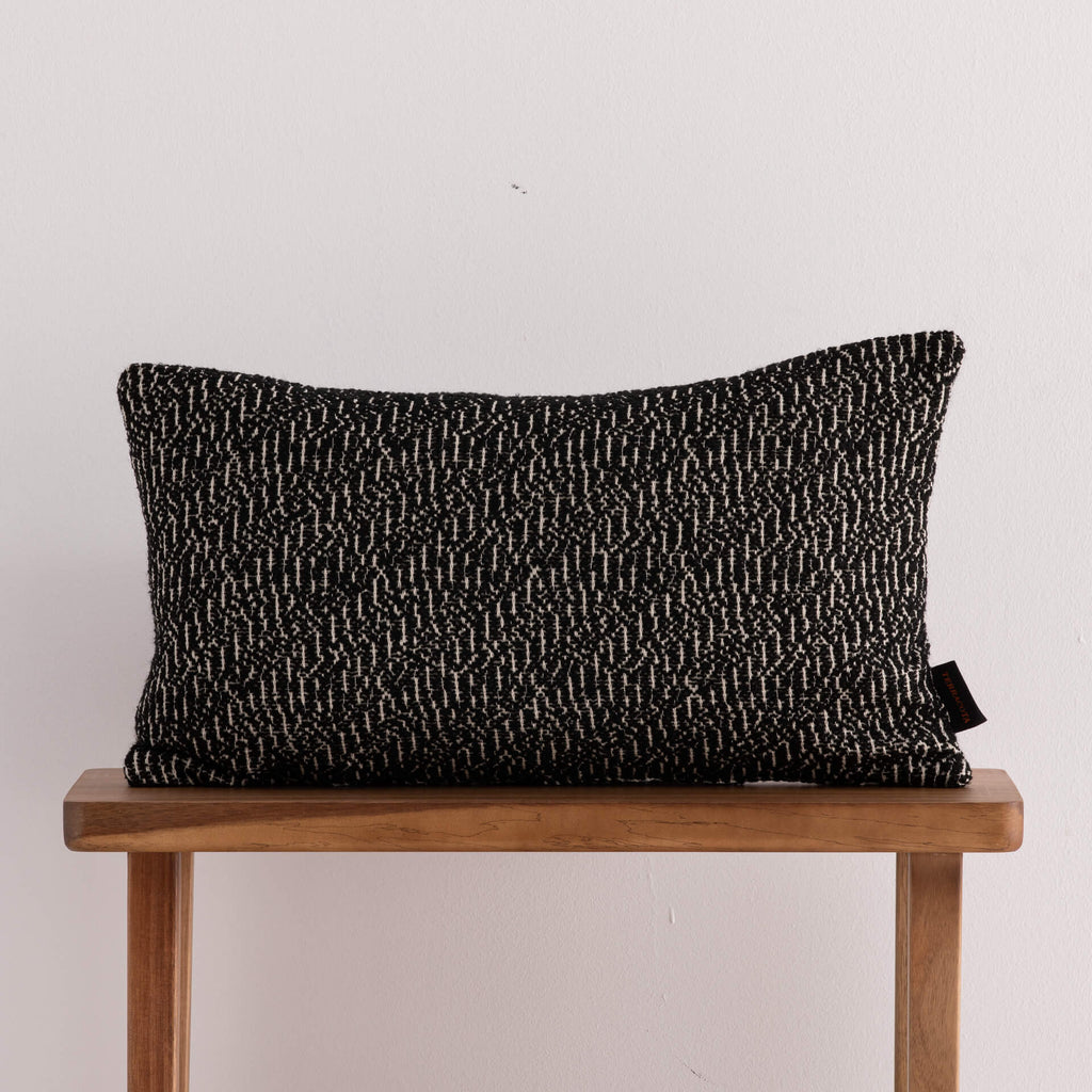Funda de cojín jacquard 30x50 cm Benisa Negro 0
