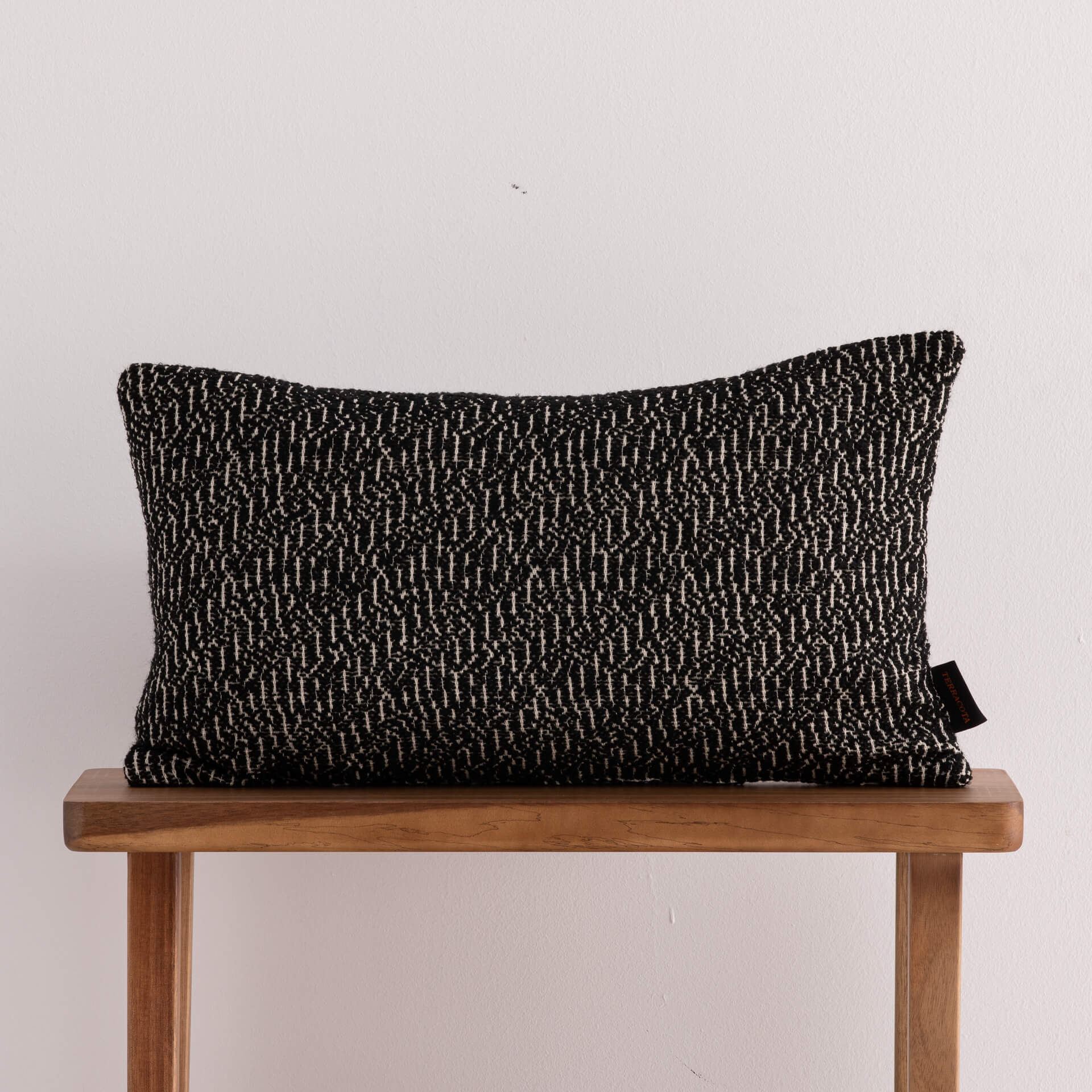 Funda de cojín jacquard 30x50 cm Benisa Negro 0