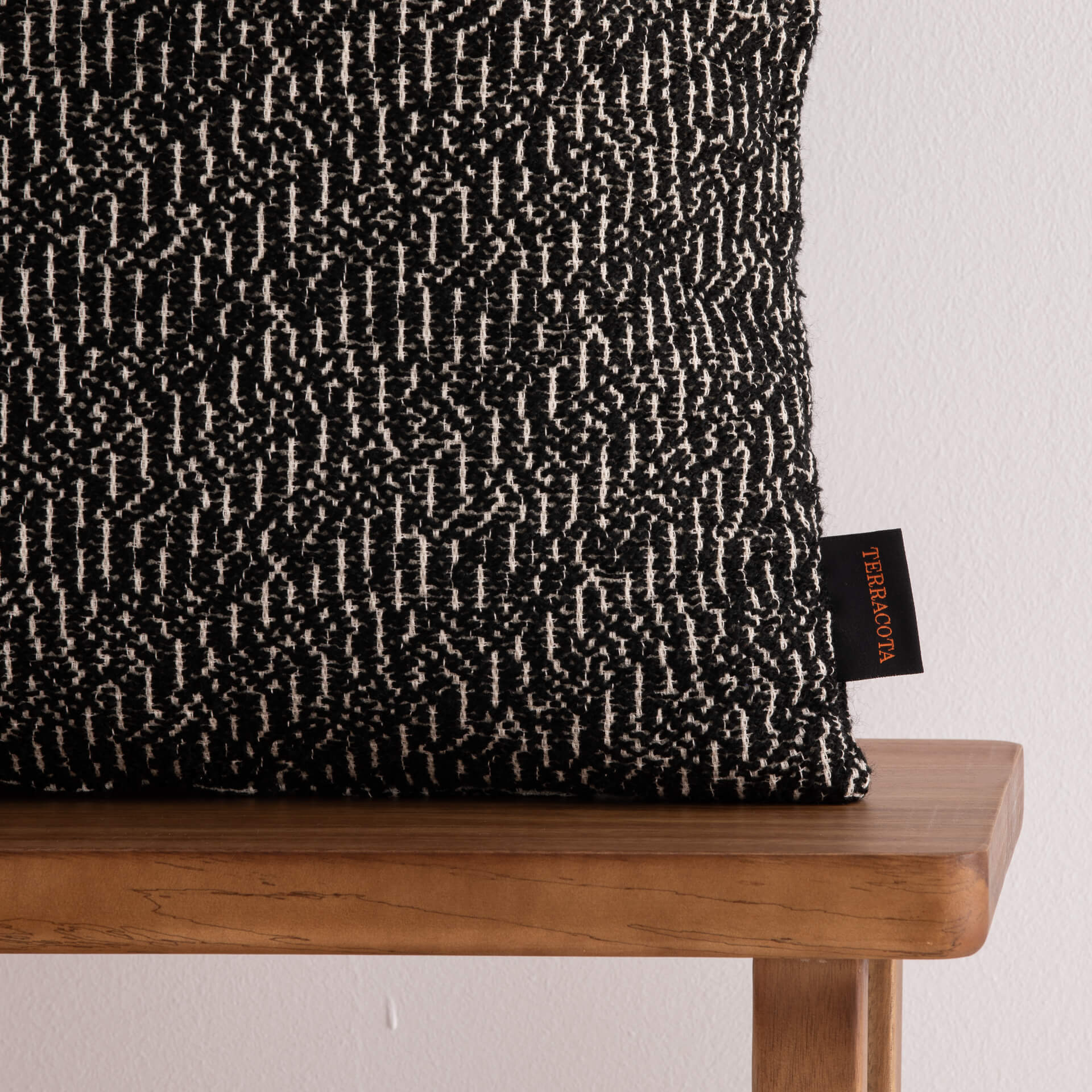 Funda de cojín jacquard 50x50 cm Benisa Negro 1