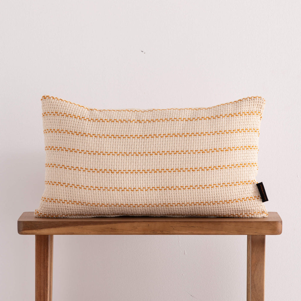 Funda de cojín jacquard 30x50 cm Agres Ocre 0