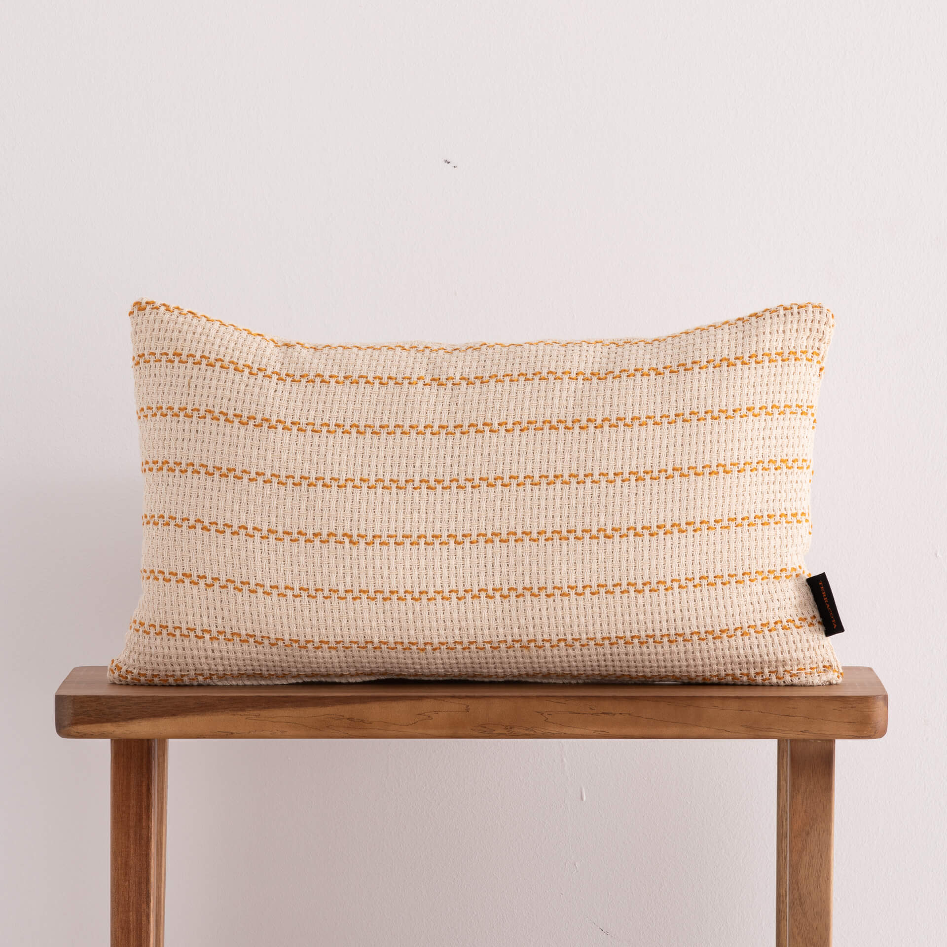 Funda de cojín jacquard 30x50 cm Agres Ocre 0