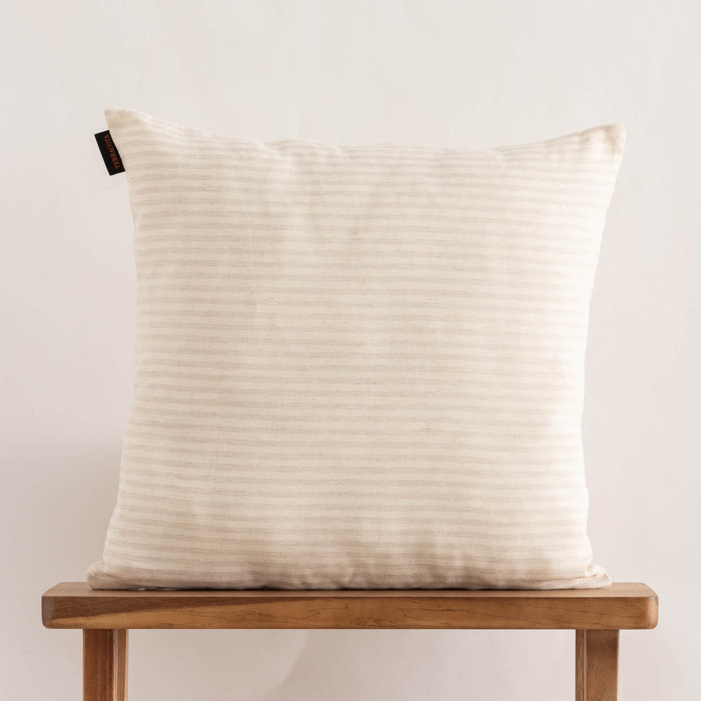 Funda de cojín jacquard 50x50 cm Jávea Mediana Lino 0