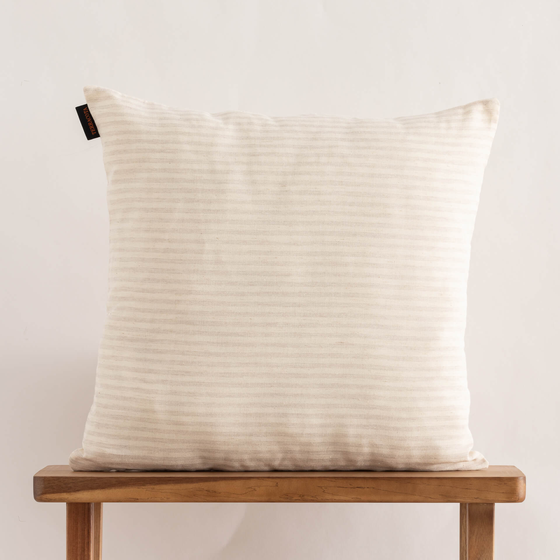 Funda de cojín jacquard 50x50 cm Jávea Mediana Lino 0