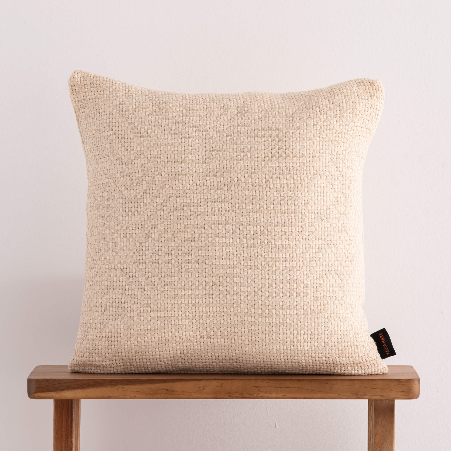 Funda de cojín jacquard 50x50 cm Agres Hueso 0