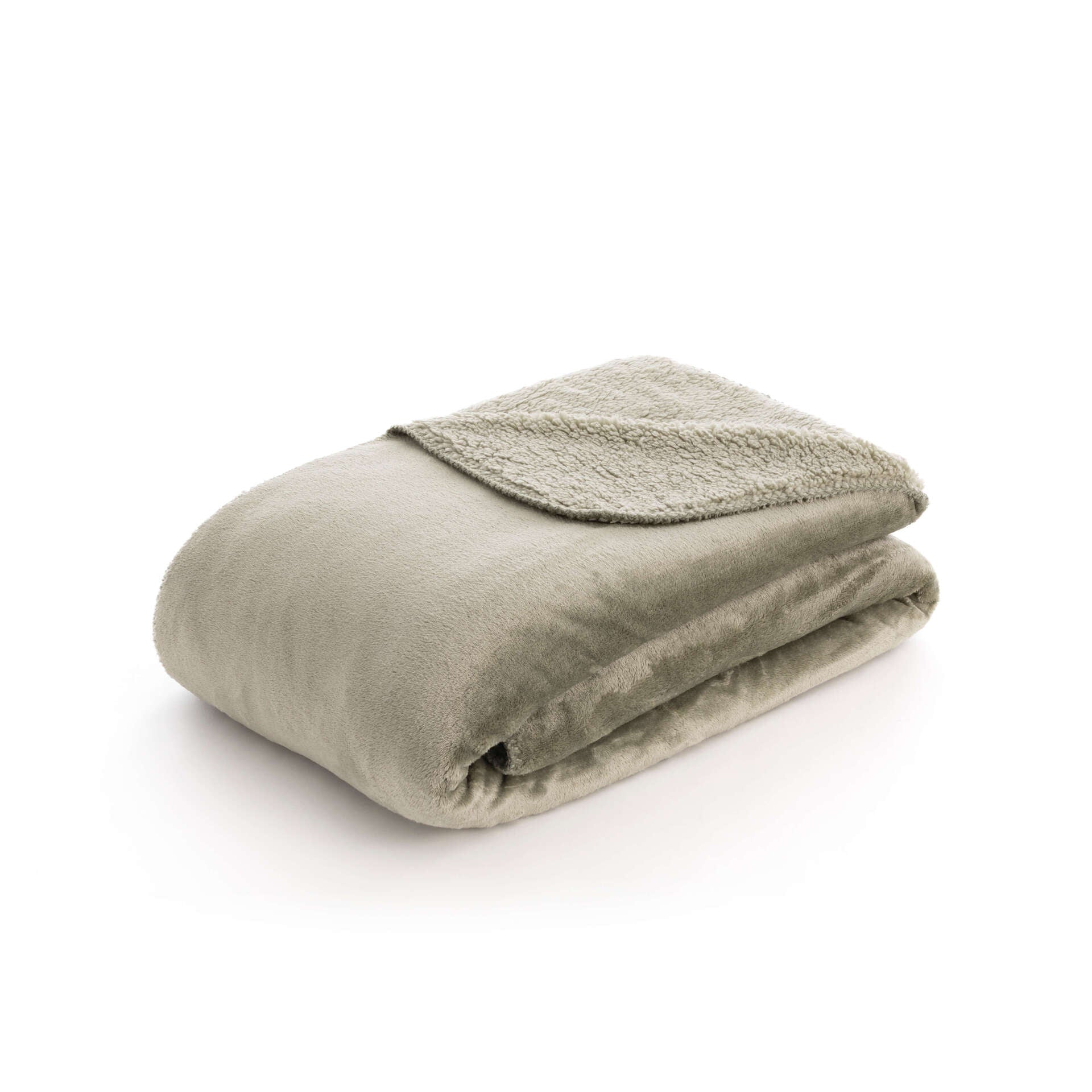 Manta extrasuave reversible Sedalina - Sherpa Army Green