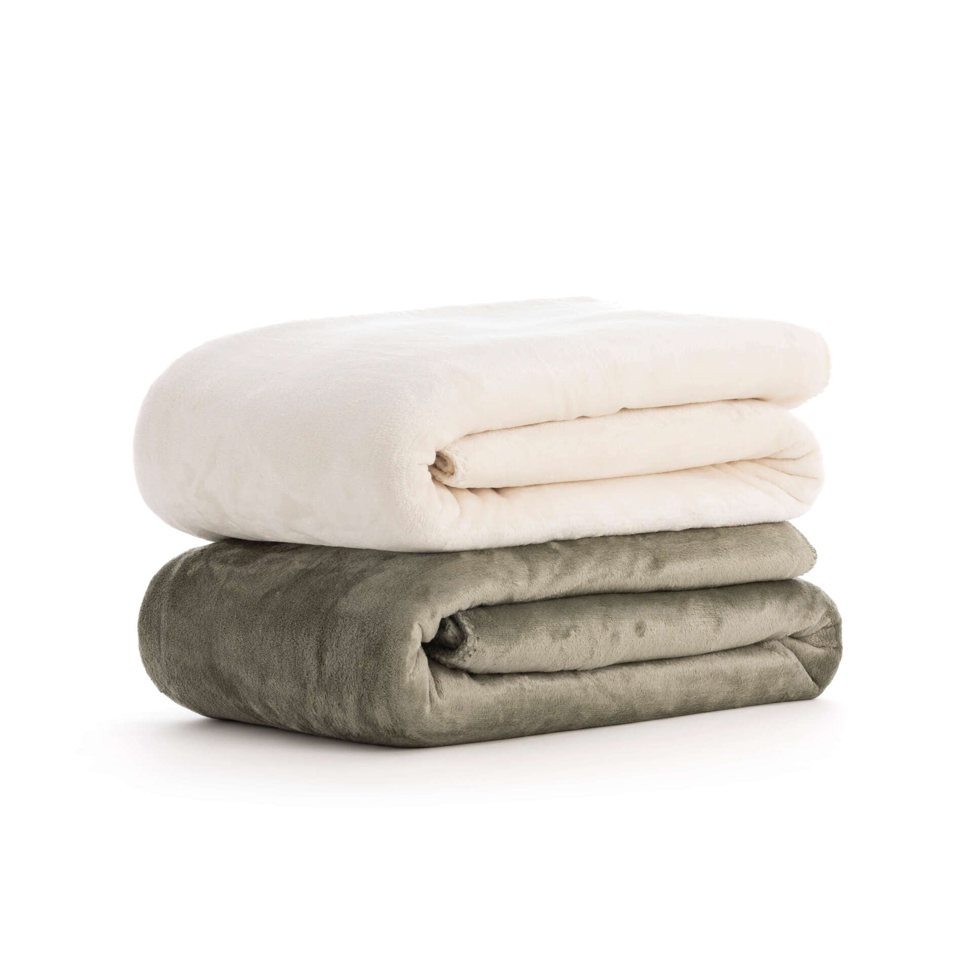 Manta extrasuave reversible Sedalina - Sherpa Army Green