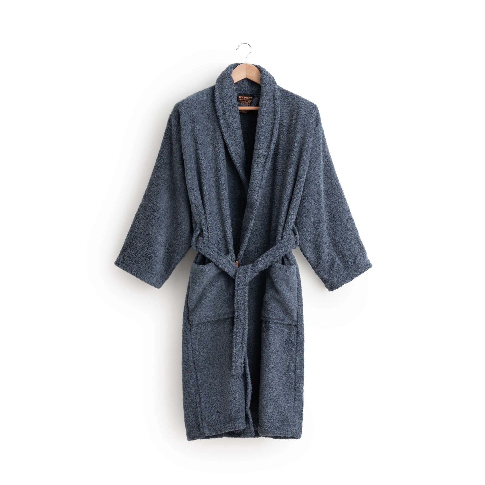 Albornoz 100% algodón peinado 650 gr. Denim Blue
