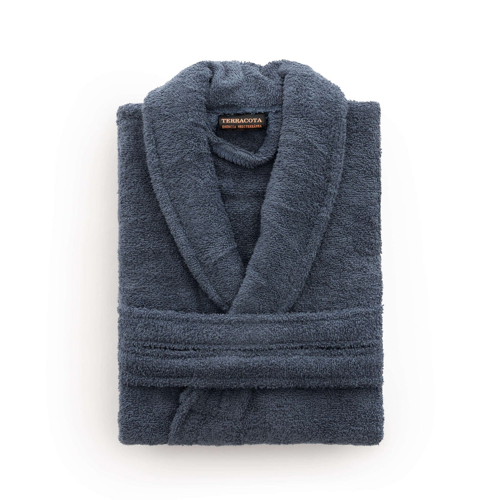 Albornoz 100% algodón peinado 650 gr. Denim Blue