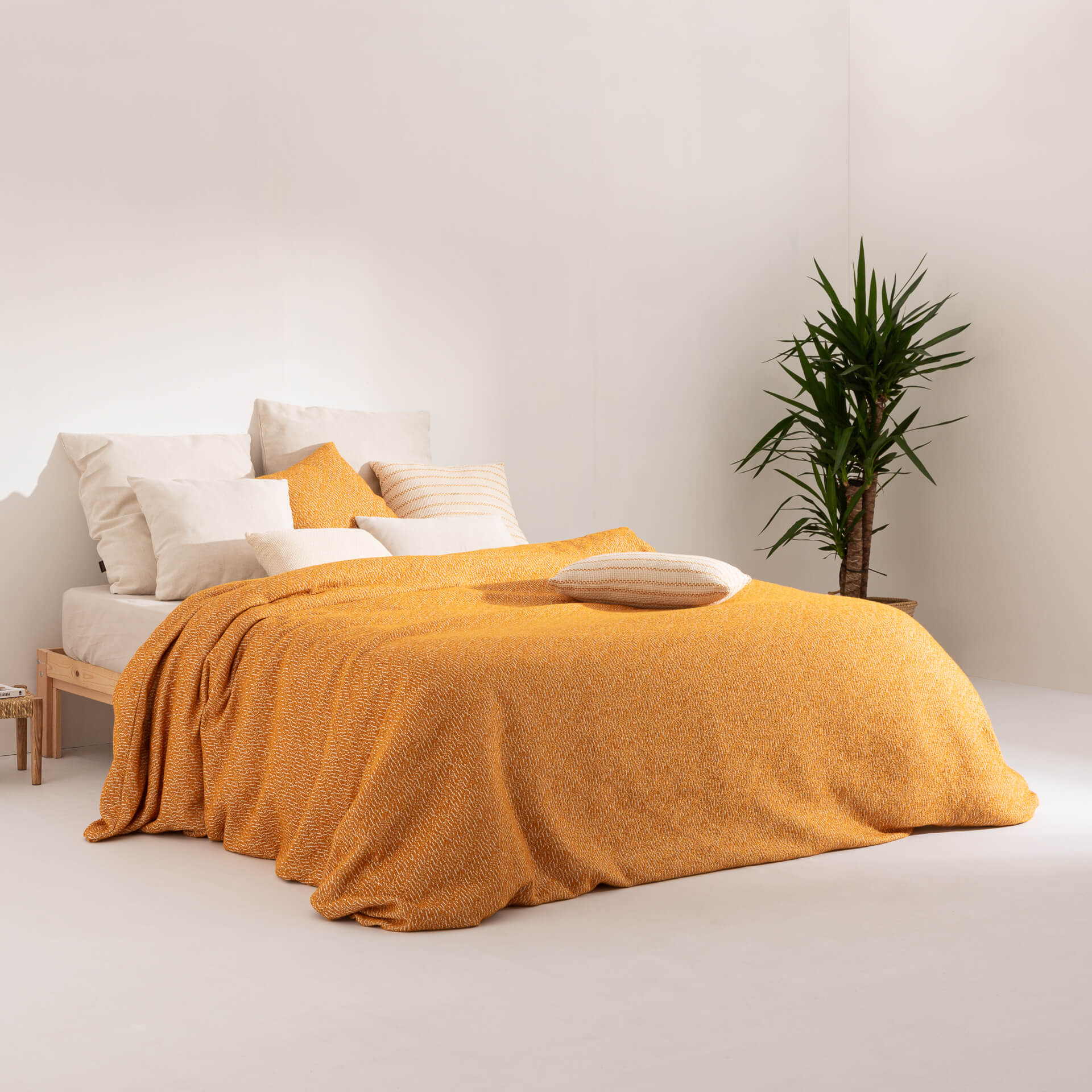 Funda nórdica jacquard Benisa Ocre