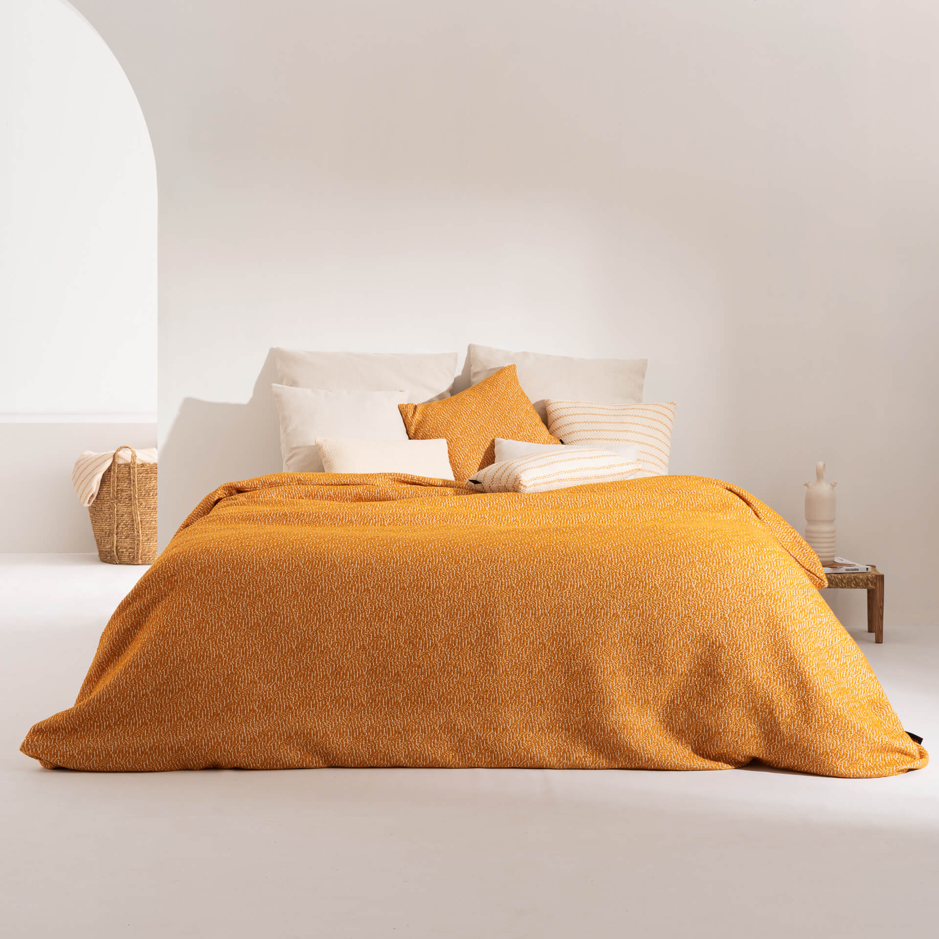 Funda nórdica jacquard Benisa Ocre