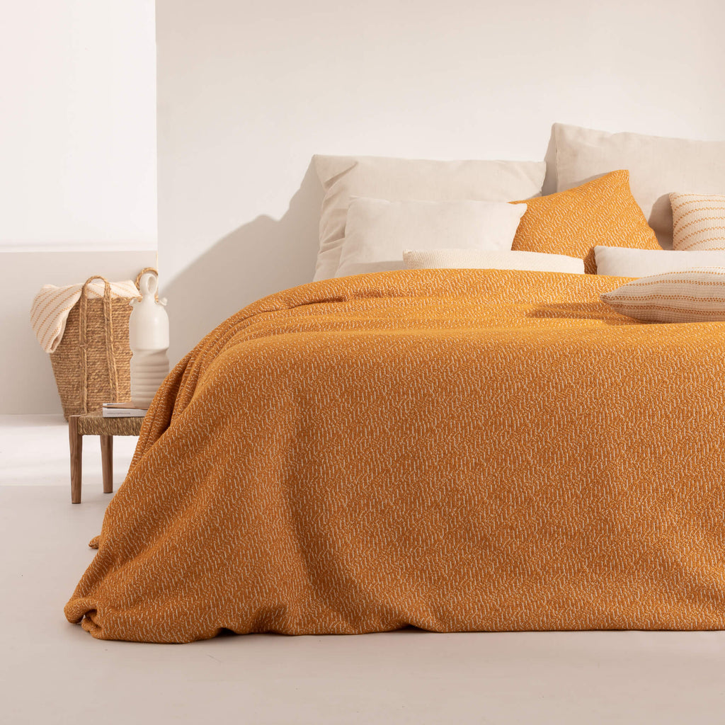 Funda nórdica jacquard Benisa Ocre