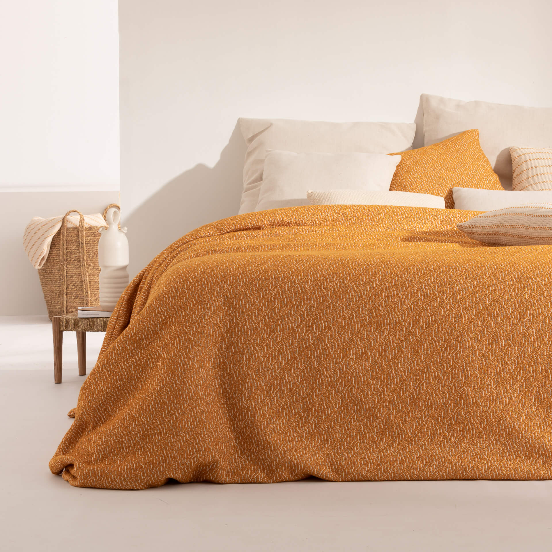 Funda nórdica jacquard Benisa Ocre
