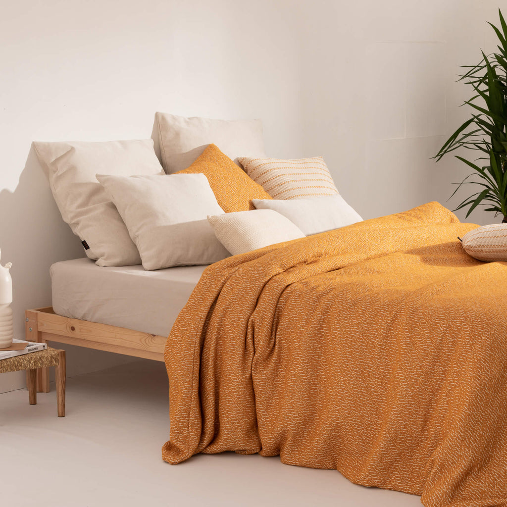 Funda nórdica jacquard Benisa Ocre