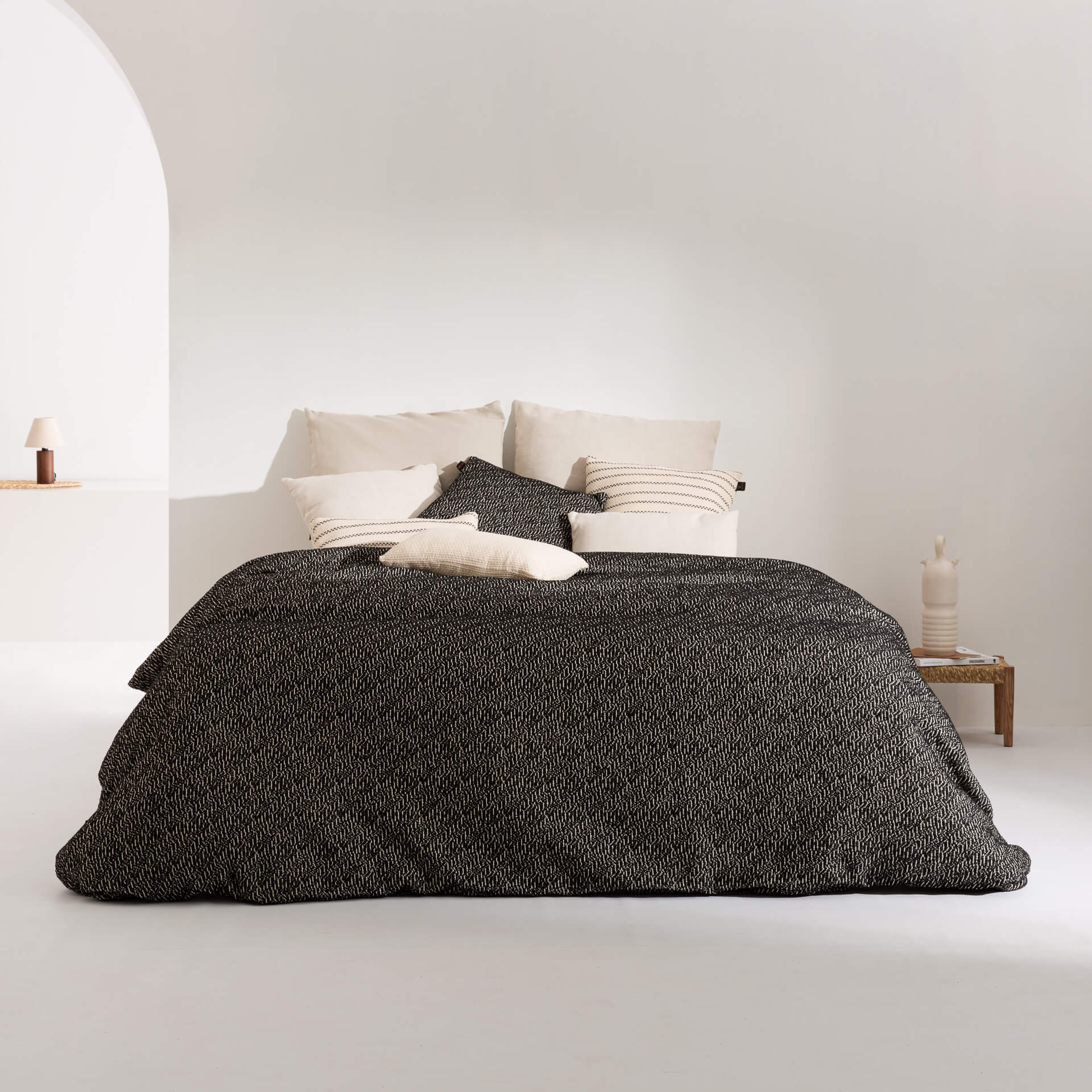 Funda nórdica jacquard Benisa Negro