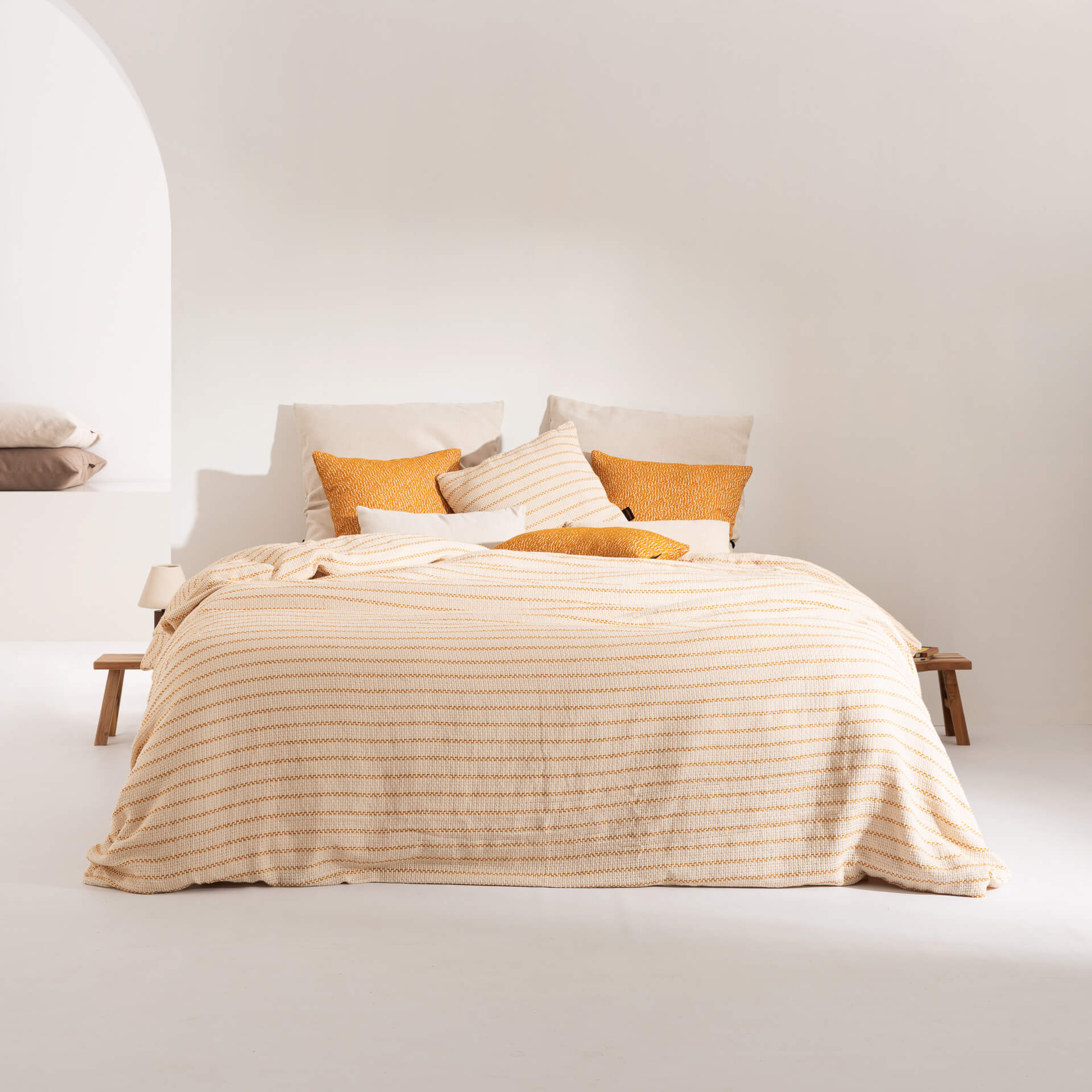 Funda nórdica jacquard Agres Ocre