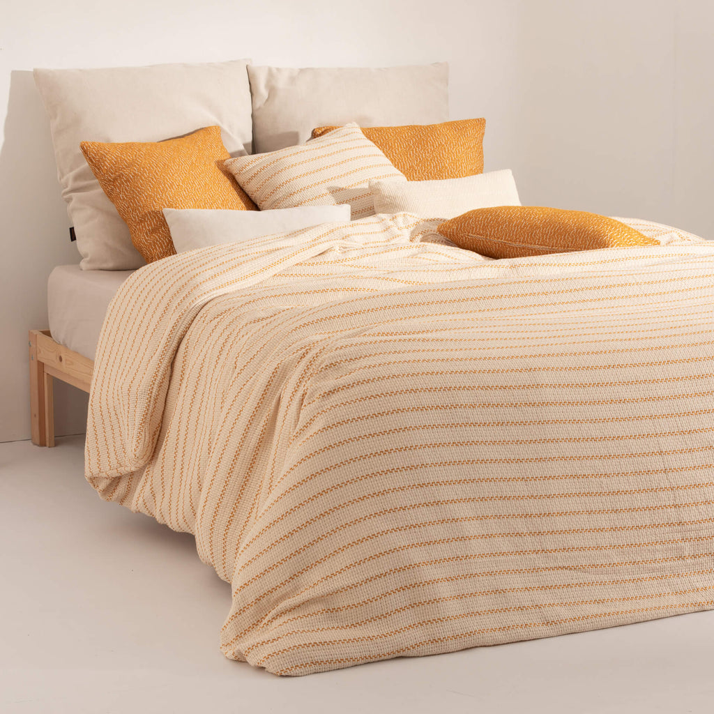 Funda nórdica jacquard Agres Ocre