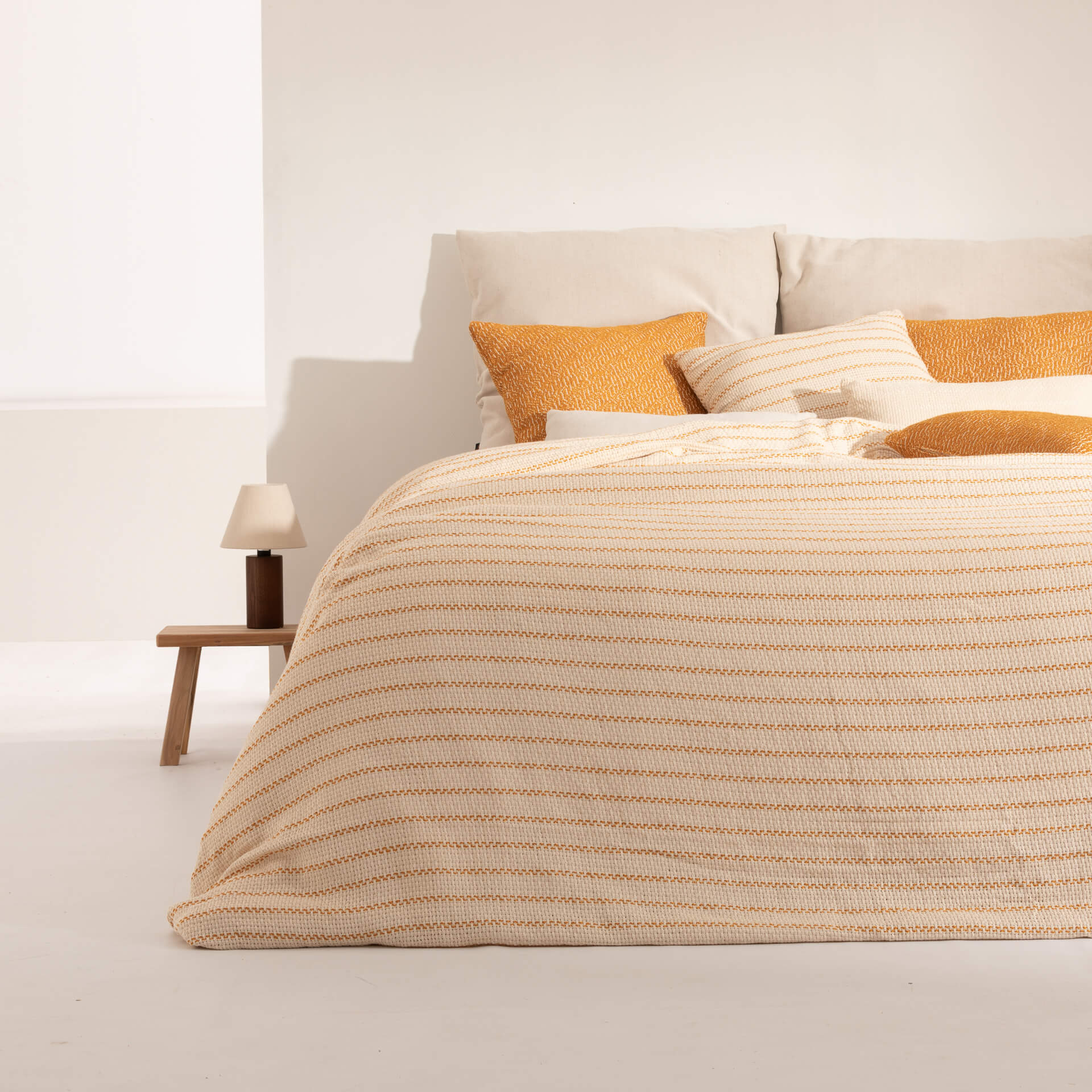 Funda nórdica jacquard Agres Ocre